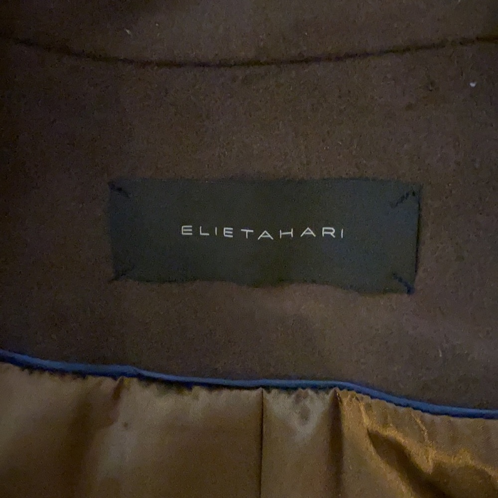 Elie Tahari asymmetric brown wool coat - Picture 9 of 9